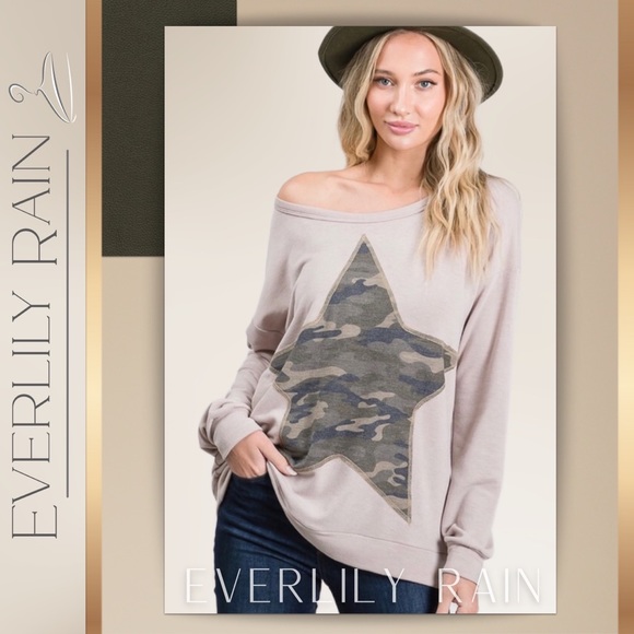 Soft Camo Star Patch Sweatshirt - Picture 6 of 14